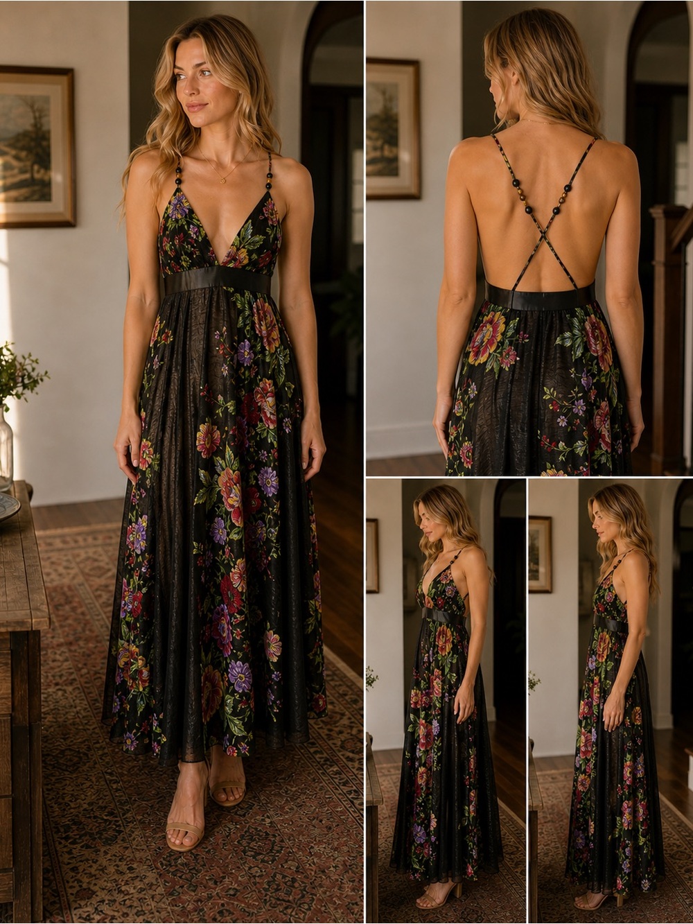 🌸 Tricia Fix Boho Bloom Maxi Gown – Preloved Charm, 🌸 Size Large - Picture 8 of 16